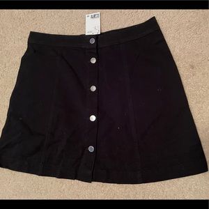 Black Bottoned Mini Skirt
